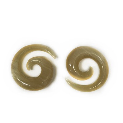 Small Long Spirals in Golden Water Buffalo Horn