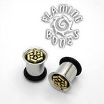 Solar Mandala Rubber Eyelet Insert - Brass