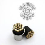 Solar Mandala Rubber Eyelet Insert - Brass