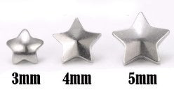 14g Steel Star Top for Internally Threaded Jewelry