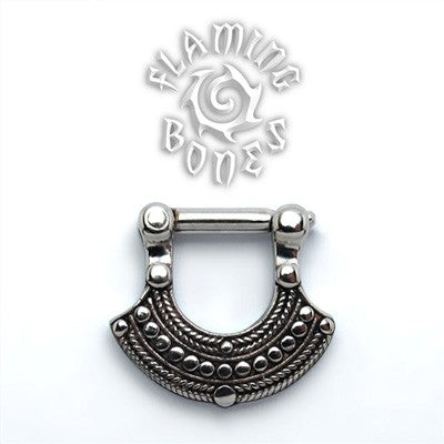 10g Steel Septum Klikr with Surgical Steel Post - Filigree Fan - Uchiwa