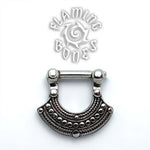 10g Steel Septum Klikr with Surgical Steel Post - Filigree Fan - Uchiwa