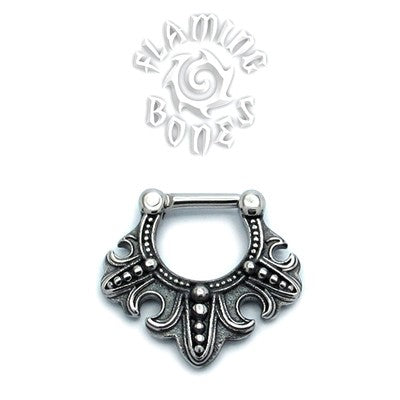 Steel Septum Klikr with Surgical Steel Post - Fleur