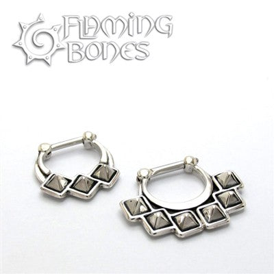 Sterling Silver Septum Klikr with Surgical Steel Post - Giza