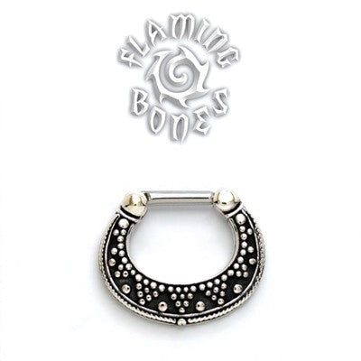 Sterling Silver Septum Klikr with Surgical Steel Post - Luna