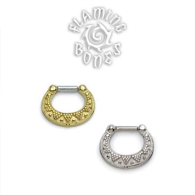Gold Plated Sterling Silver Septum Klikr with Surgical Steel Post - Luna