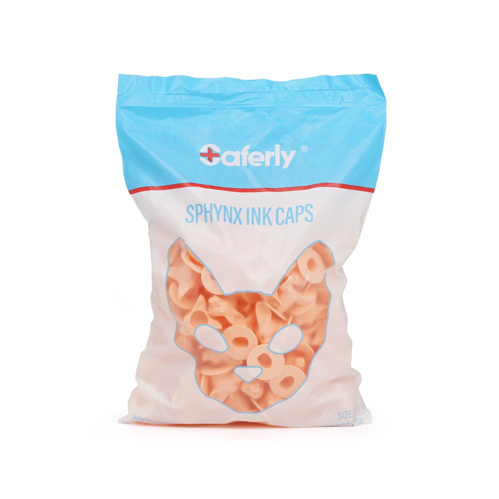 Saferly Sphynx Cat Ink Caps — Size #16 (Large) — Bag of 100 — Pick Color (all colors)