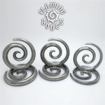 0g Textured Silver Plated Spiral Ear Weights