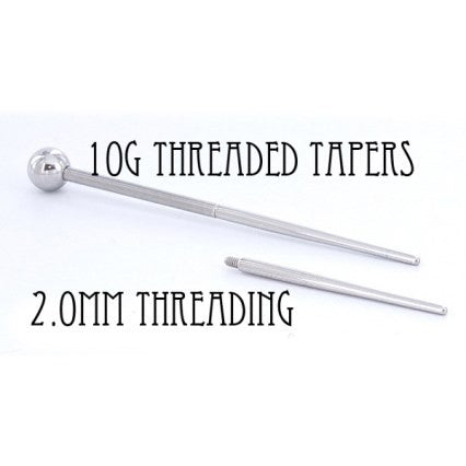 1" Threaded Taper - 10g with 2.0mm Internal Threading