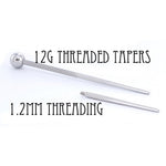 1" Threaded Taper - 12g with 1.2mm Internal Threading