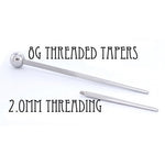 1" Threaded Taper - 8g with 2.0mm Internal Threading