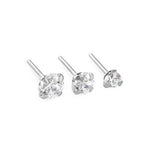 Threadless Surgical Steel Prong Set Jeweled Crystal Top for 14g and 16g