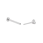 Threadless Surgical Steel Prong Set Jeweled Crystal Top for 14g and 16g