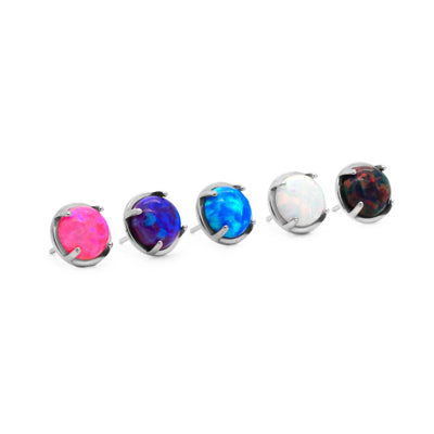 Threadless Titanium Replacement Top - Prong Set Opals