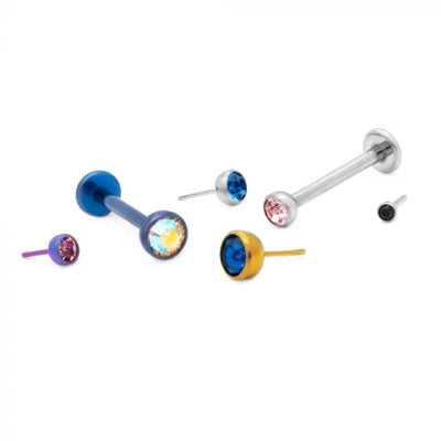 Threadless Titanium Replacement Top - Swarovski Gem Ball