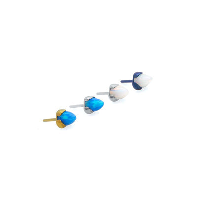 Threadless Titanium Replacement Top - Synthetic Opal Cone