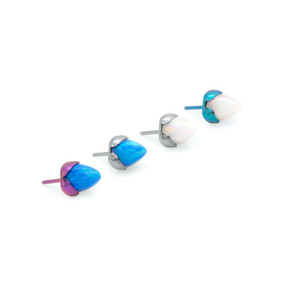Threadless Titanium Replacement Top - Synthetic Opal Cone