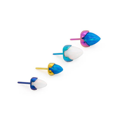 Threadless Titanium Replacement Top - Synthetic Opal Cone