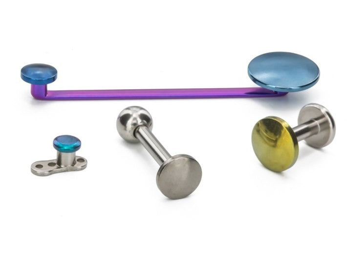14g and 12g Titanium Disc Top for Internally Threaded Jewelry