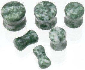 Tree Agate Stone Saddle Flared Plug