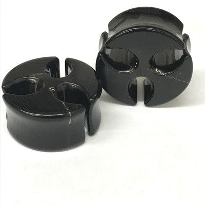 Trinity Void Negative Space Plugs in Black Water Buffalo Horn