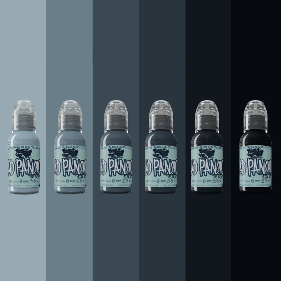 World Famous Tattoo Ink Set - AD Pancho Pastel Grey Set