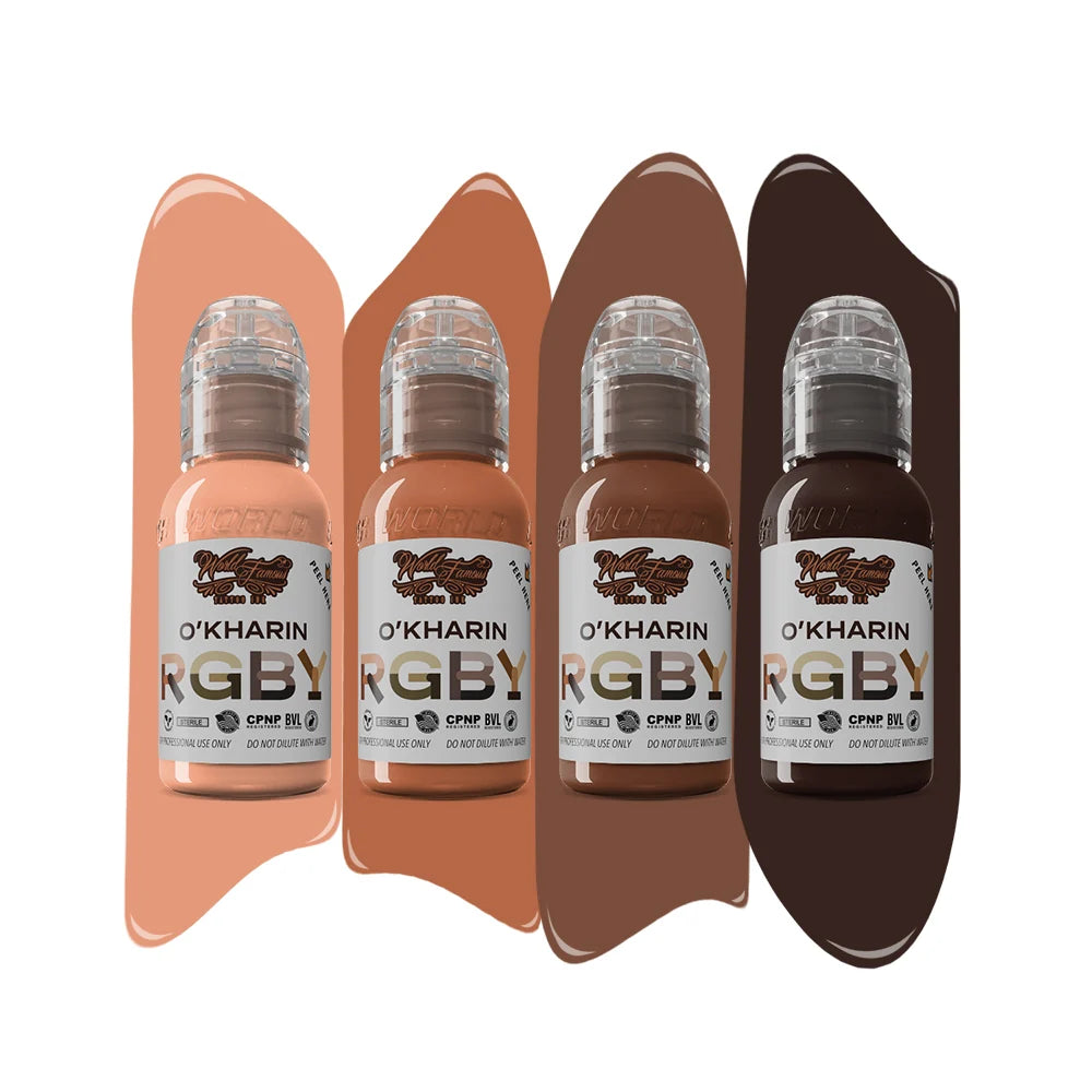 The World Famous Tattoo Ink Set — Sasha O’Kharin RGBY Skin Tone Red Mini Set of 4 Colors 1oz