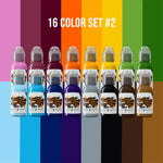 World Famous Tattoo Ink - 16 Bottle Color Ink Set #2