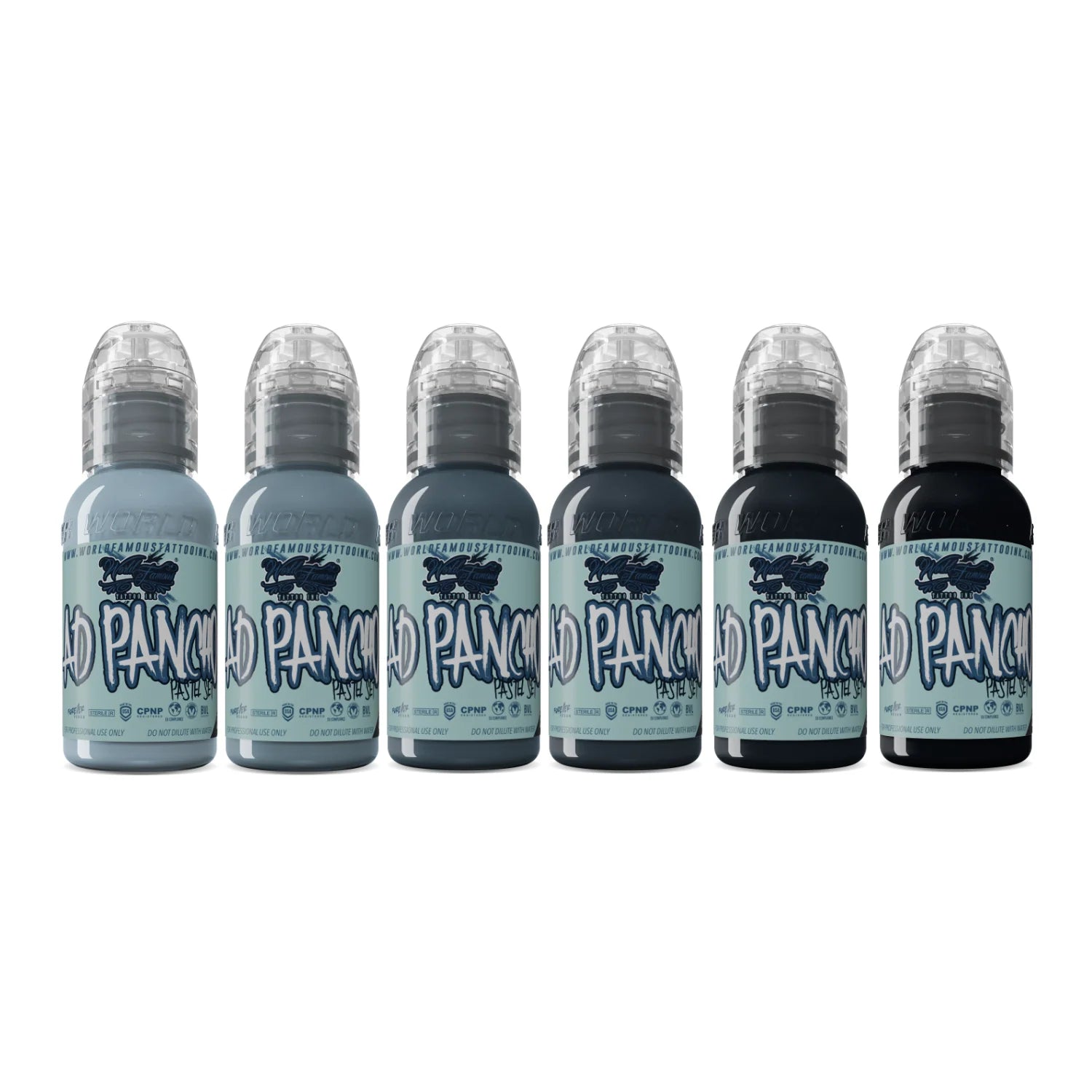 World Famous Tattoo Ink Set - AD Pancho Pastel Grey Set