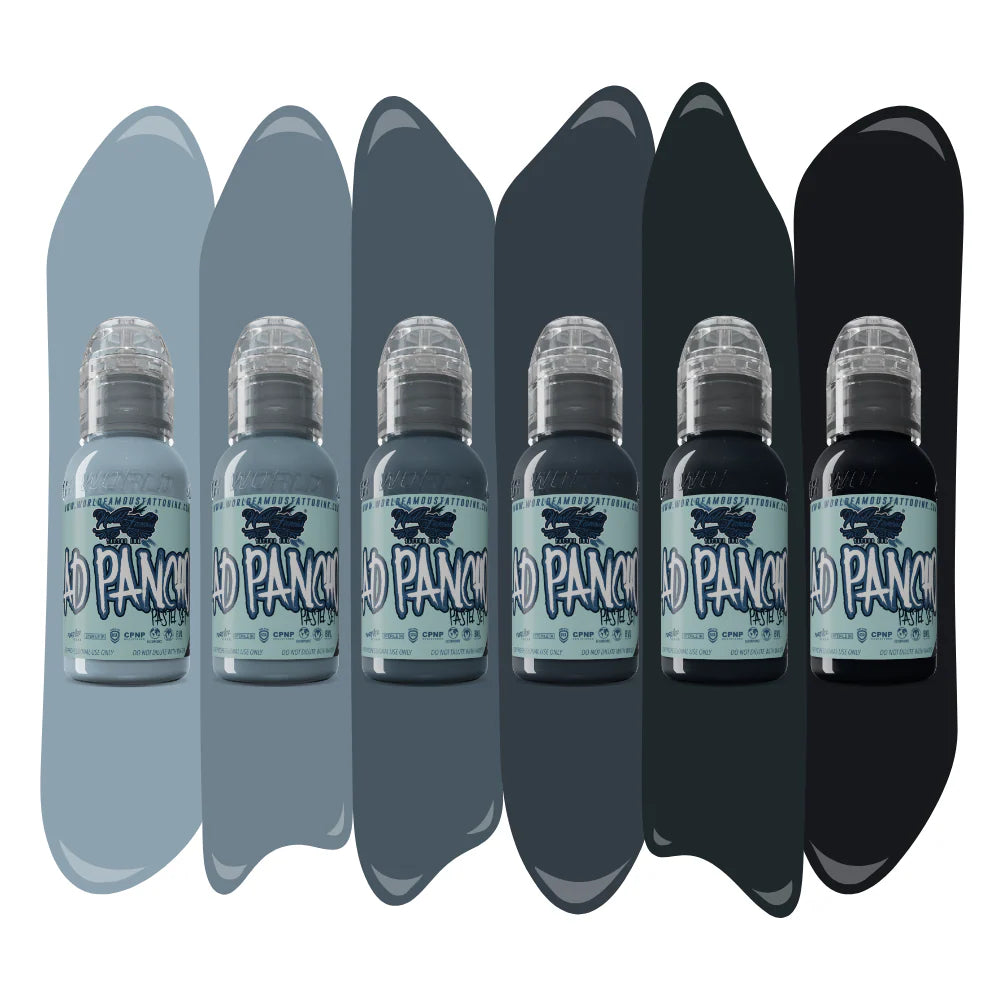 World Famous Tattoo Ink Set - AD Pancho Pastel Grey Set