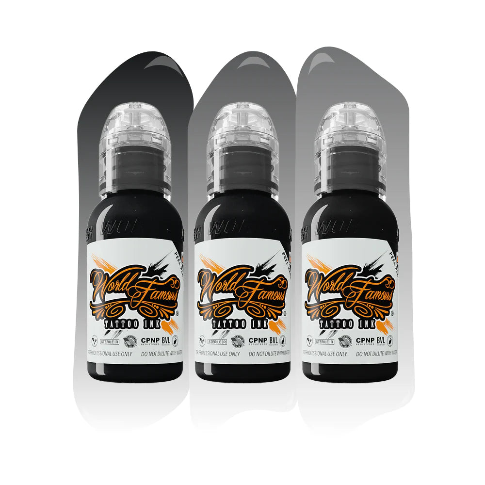 World Famous Tattoo Ink - 3 Bottle Greywash Set