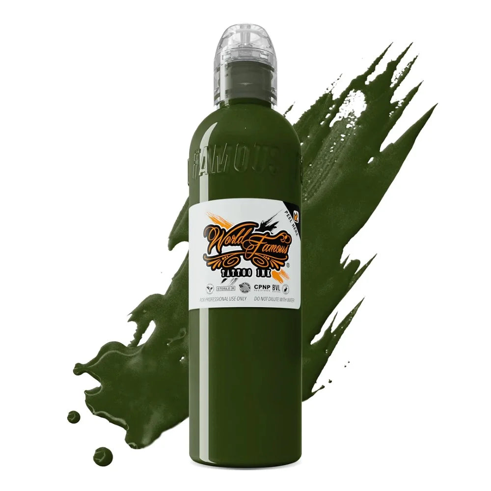 World Famous Tattoo Ink - Jay Freestyle Watercolor Ink - Olive Green