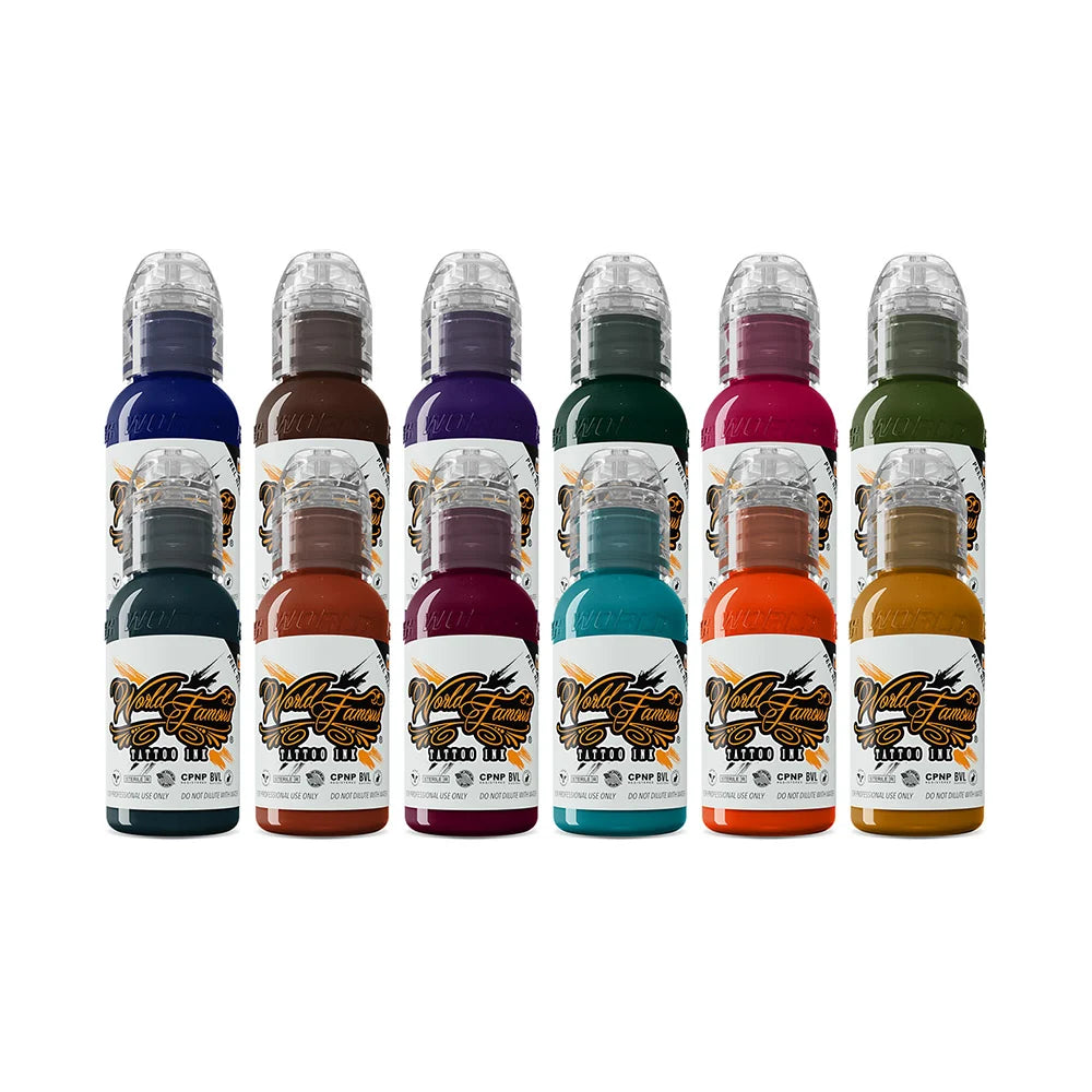 World Famous Tattoo Ink - Jay Freestyle Watercolor Ink Set - 12 Bottles