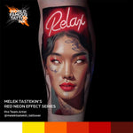 World Famous Tattoo Ink - Red Neon Effect Series - 6 Bottles