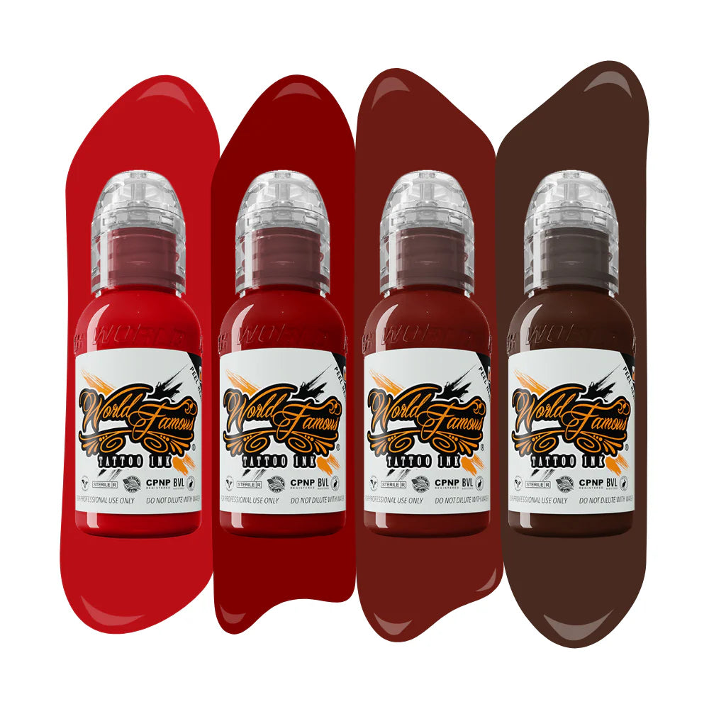 World Famous Tattoo Ink Set - Maks Blood Set 1oz