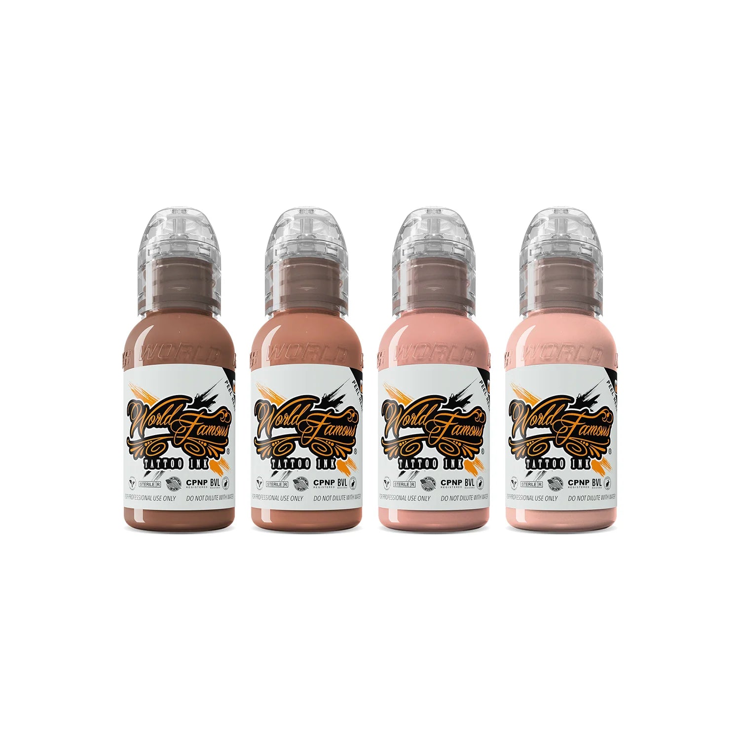 World Famous Tattoo Ink Set - Maks Pink Skintone Set 1oz