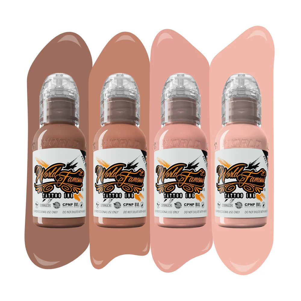 World Famous Tattoo Ink Set - Maks Pink Skintone Set 1oz
