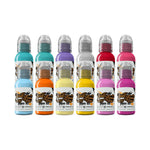 World Famous Tattoo Ink - 12 Color Pastel Set 1oz