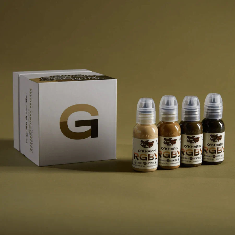 The World Famous Tattoo Ink Set — Sasha O’Kharin RGBY Skin Tone Set of 16 Colors 1oz