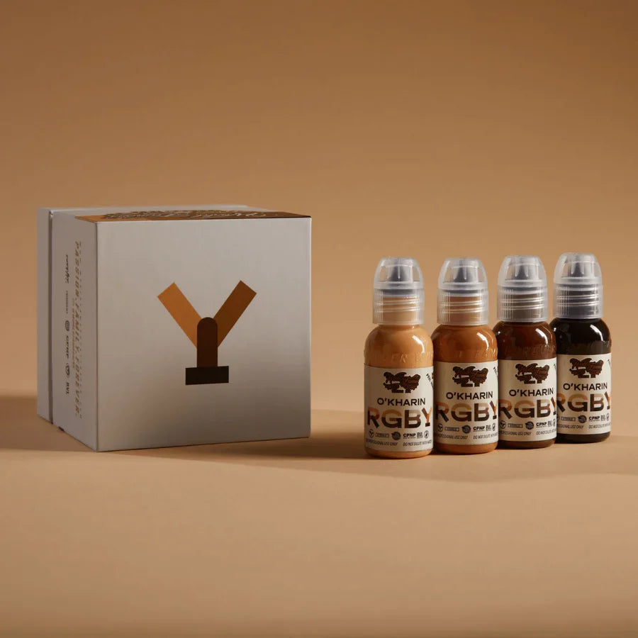 The World Famous Tattoo Ink Set — Sasha O’Kharin RGBY Skin Tone Set of 16 Colors 1oz