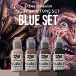 The World Famous Tattoo Ink Set —Sasha O’Kharin RGBY Skin Tone Blue Mini Set of 4 Colors 1oz