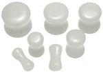 White Snow Jade Stone Saddle Flared Plugs