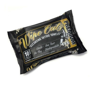 Wipe Outz™ Dry-Black Sterilized Tattoo Towels 10 Ct Pack
