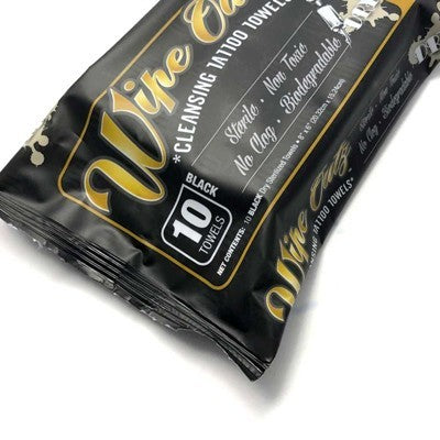 Wipe Outz™ Dry-Black Sterilized Tattoo Towels 10 Ct Pack
