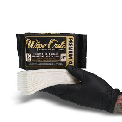 Wipe Outz XL Premium Dry Tattoo Towels - White