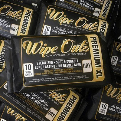 Wipe Outz XL Premium Dry Tattoo Towels - White