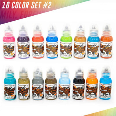 World Famous Tattoo Ink - 16 Bottle Color Ink Set #2