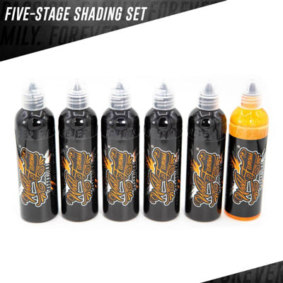 World Famous Tattoo Ink - 5 Stage Shading Set - 6 Bottles