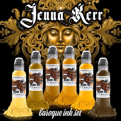 World Famous Tattoo Ink - Jenna Kerrs Baroque Color Set - 6 Bottles