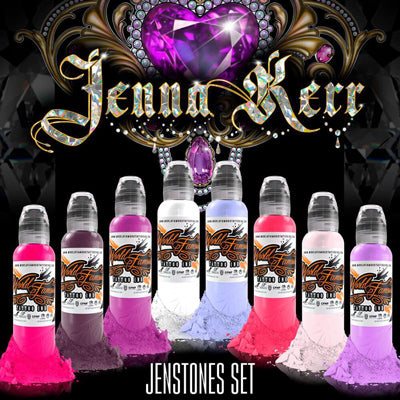 World Famous Tattoo Ink - Jenna Kerrs Jenstones Color Set - 8 Bottles